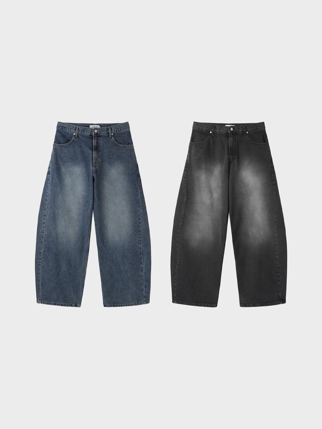 Jeans Scolpiti a Gamba Larga con Cucitura Curva