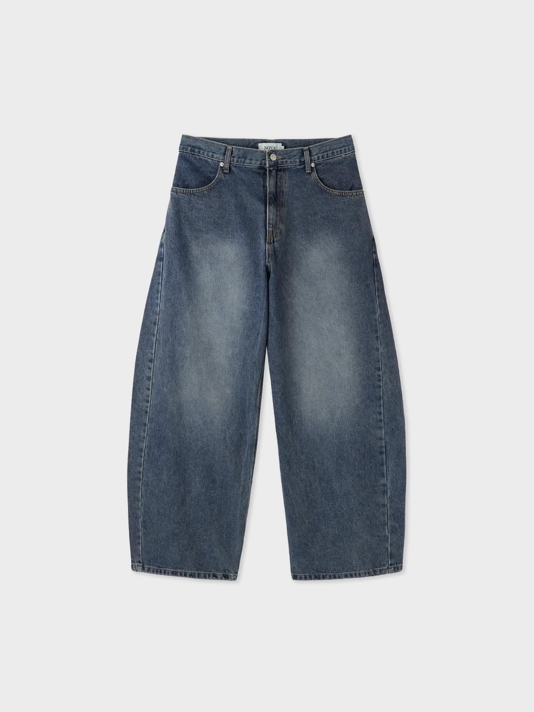 Jeans Scolpiti a Gamba Larga con Cucitura Curva