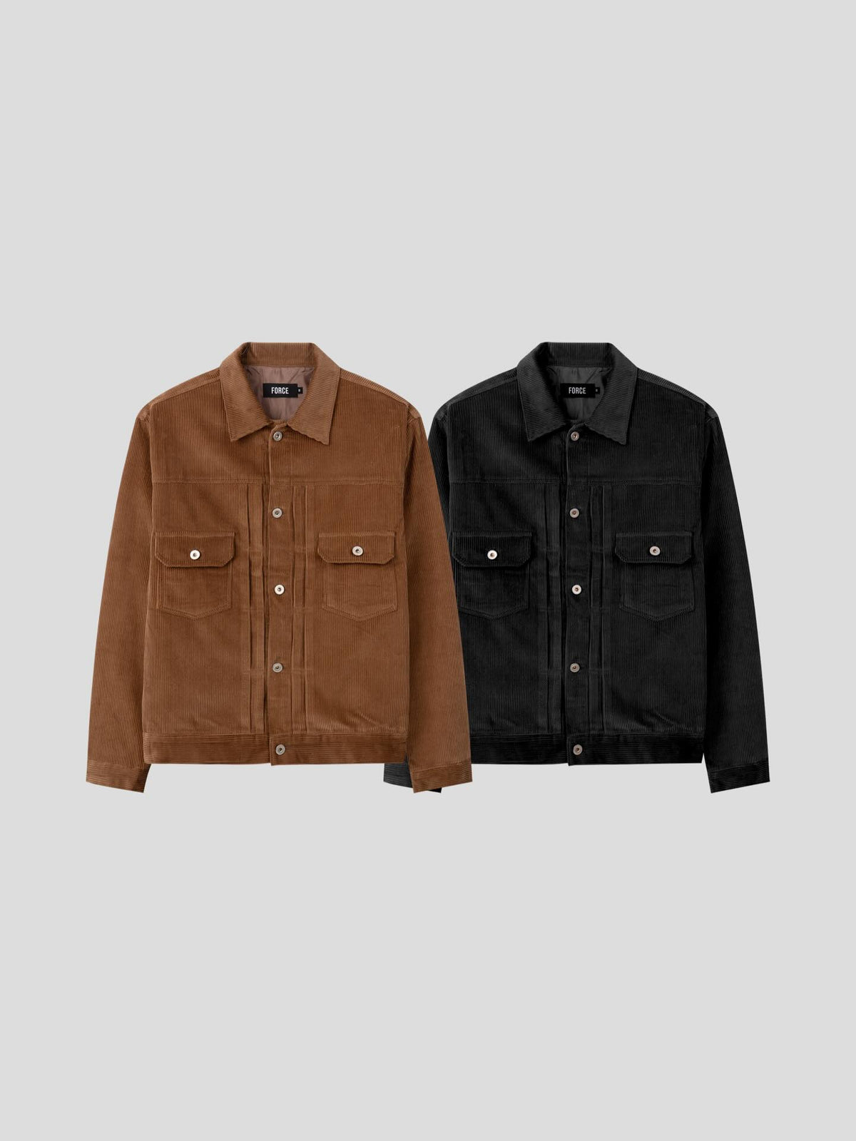 camel corduroy jacket front view