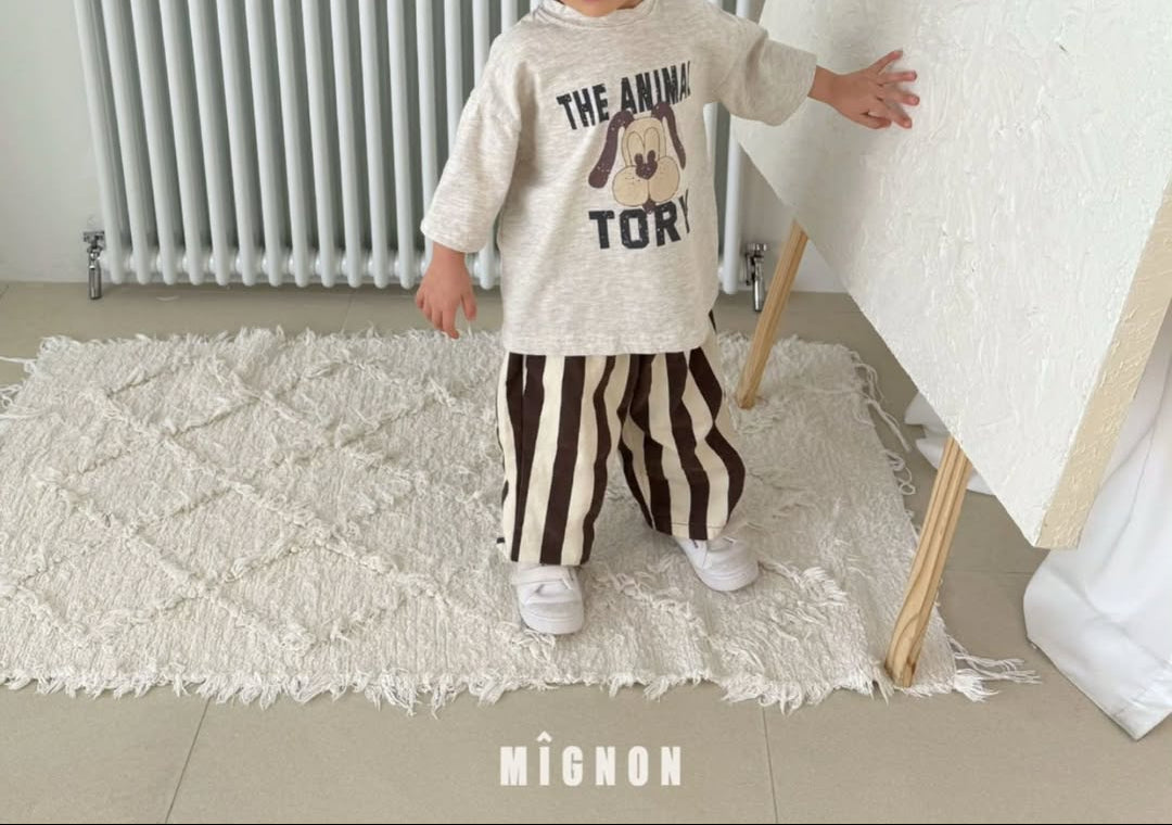 (2pack) Mignon Check Stripe Cotton Wide-Leg Pants — Kids