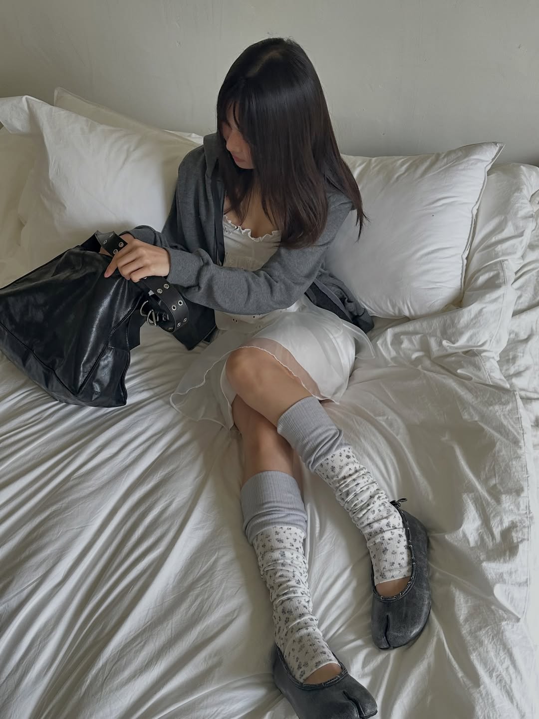 Excuse Floral Print Leg Warmers with Thumb Hole