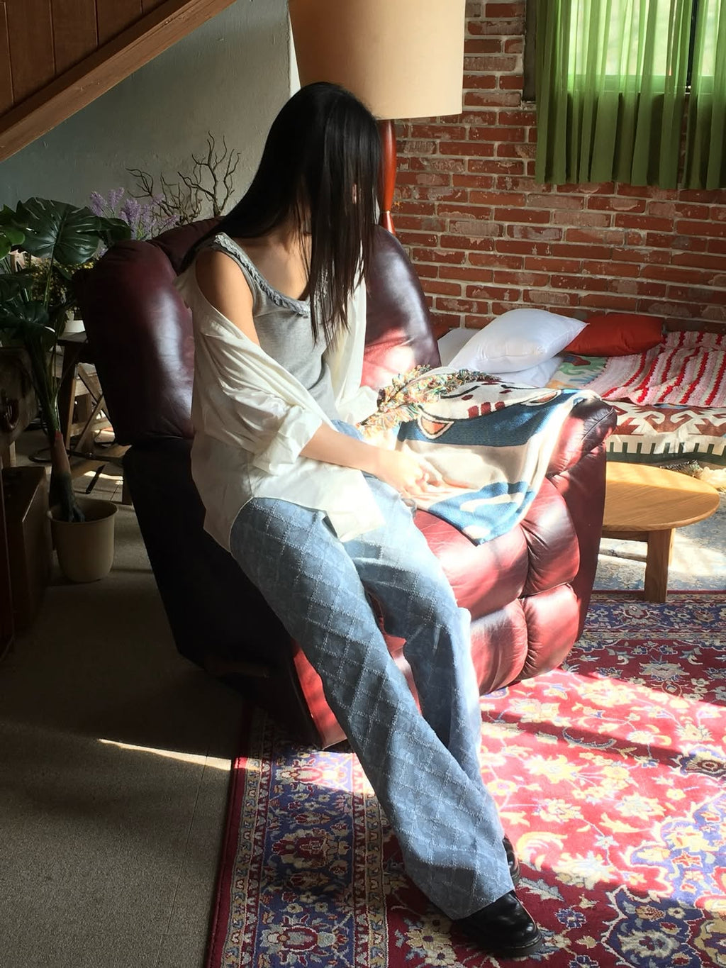 Excuse Lace-Overlay Bootcut Jeans