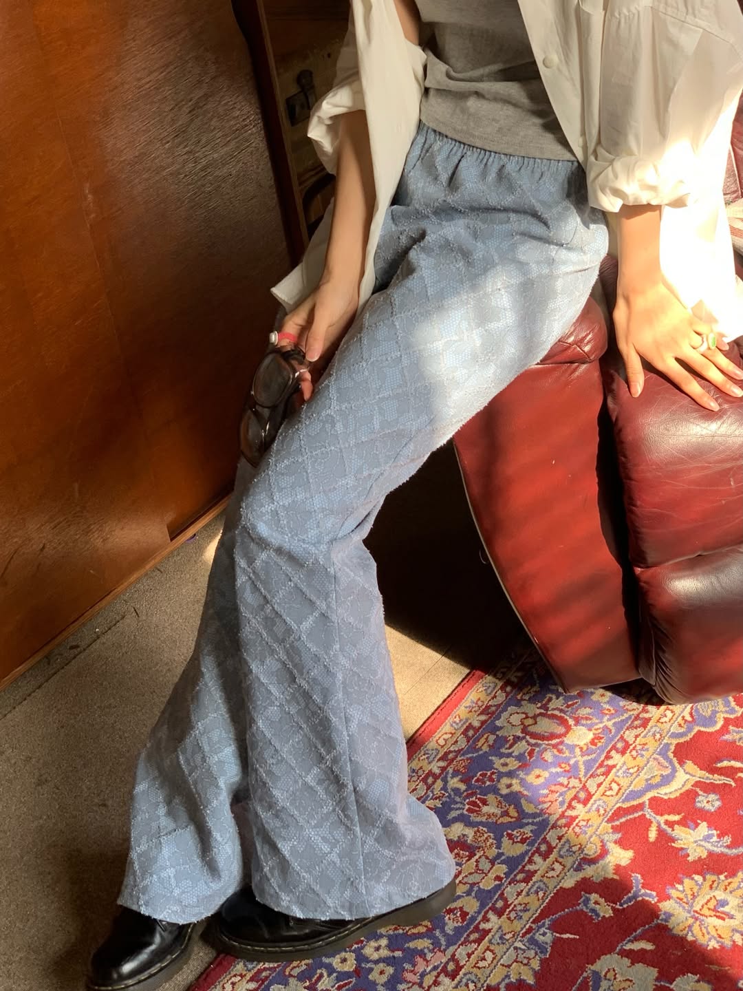 Excuse Lace-Overlay Bootcut Jeans