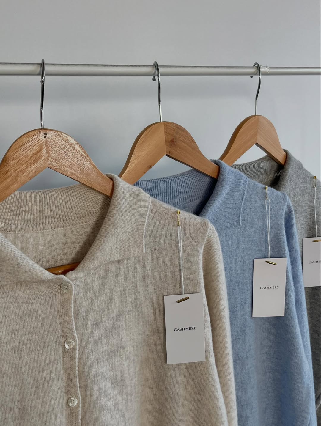 RingOfNoi Cashmere Collar Button-Front Knit Cardigan