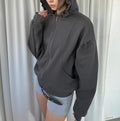 Oversized Full Zip Hoodie with Ruffle Frill Hood