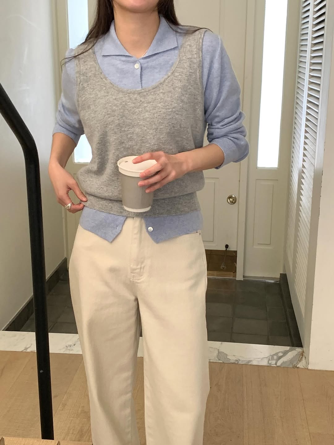 RingOfNoi Cashmere Wool Cropped Knit Vest