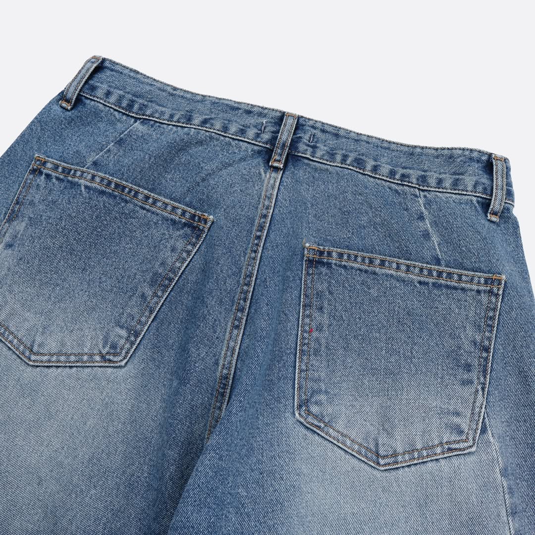 Leroy Unisex Wide Curve Denim Pants