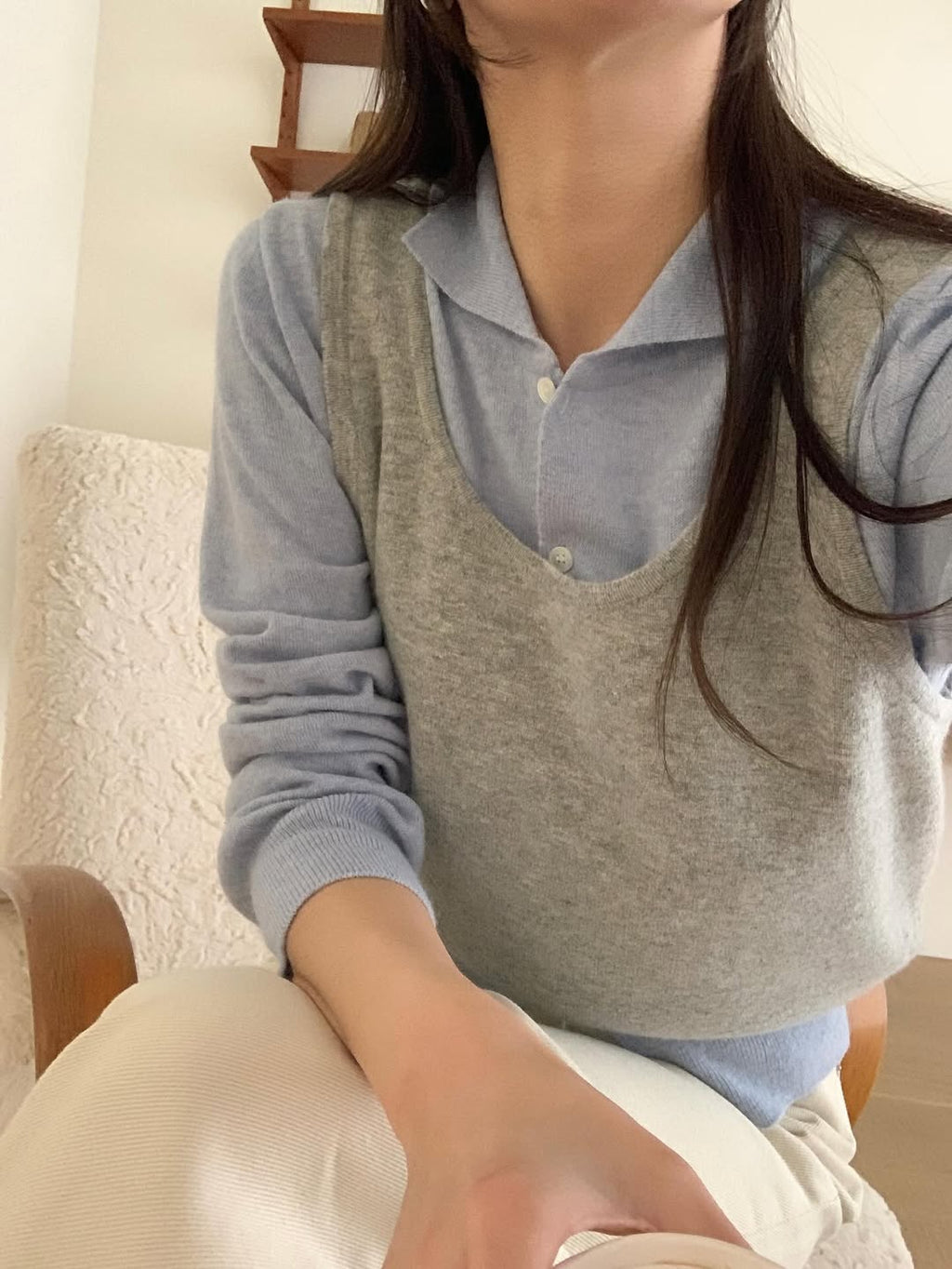 RingOfNoi Cashmere Wool Cropped Knit Vest