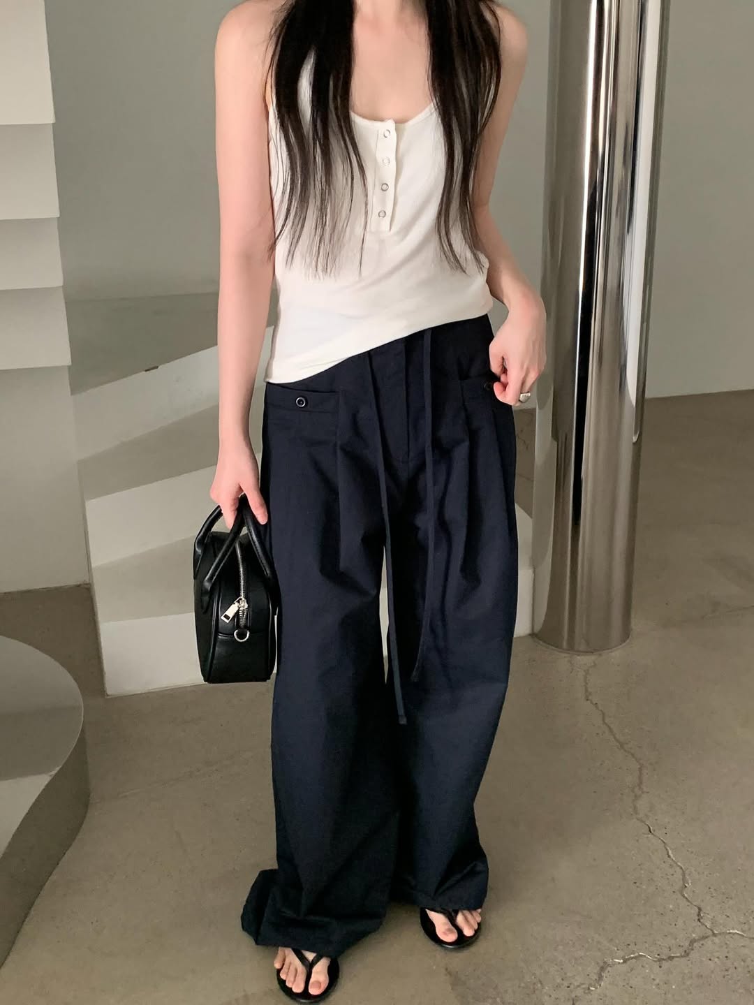 N&D Double Pleat High-Waist Wide Trousers