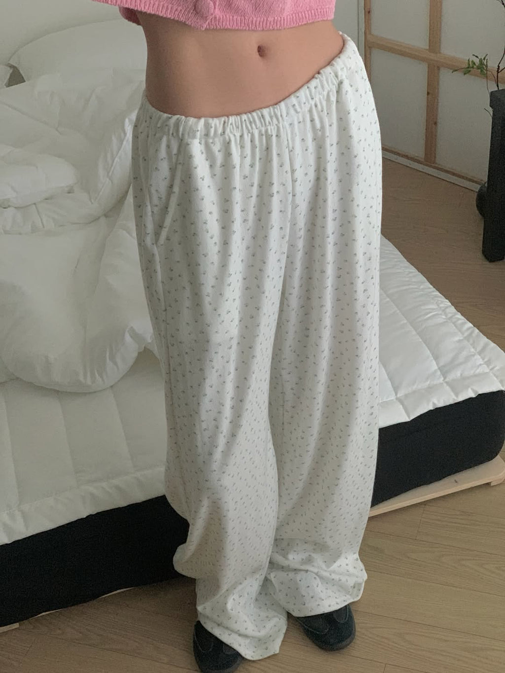 Obe Floral Wide-Leg Banding Pants _ Cotton 100%