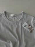 T-shirt Essenziale a Maniche Lunghe in Cotone Pima 1+1