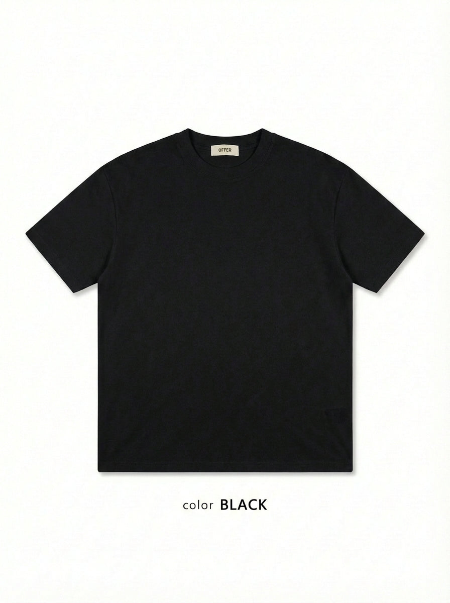 (3Pack) Offer High-Density Cotton  Basic Short Sleeve T-Shirt — Crew Neck Regular Fit