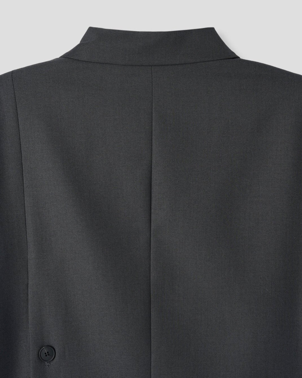 Corkage oversized single button blazer in Charcoal and Black, two colorways front view flat lay on grey background