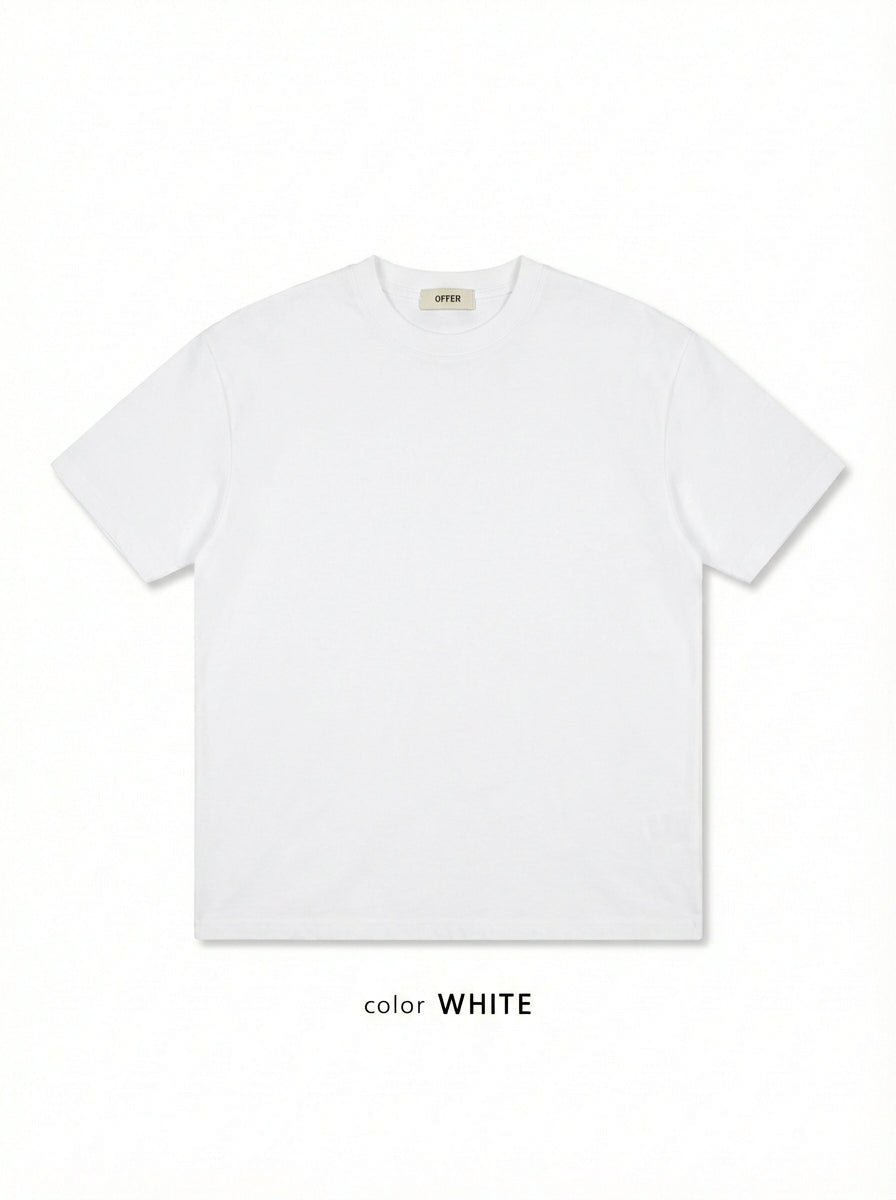 (3Pack) Offer High-Density Cotton  Basic Short Sleeve T-Shirt — Crew Neck Regular Fit