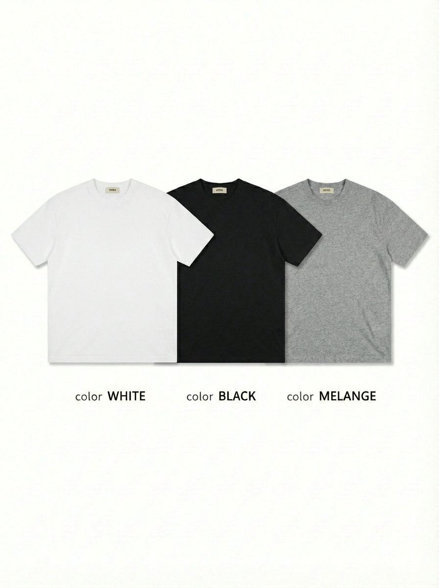 (3Pack) Offer High-Density Cotton  Basic Short Sleeve T-Shirt — Crew Neck Regular Fit