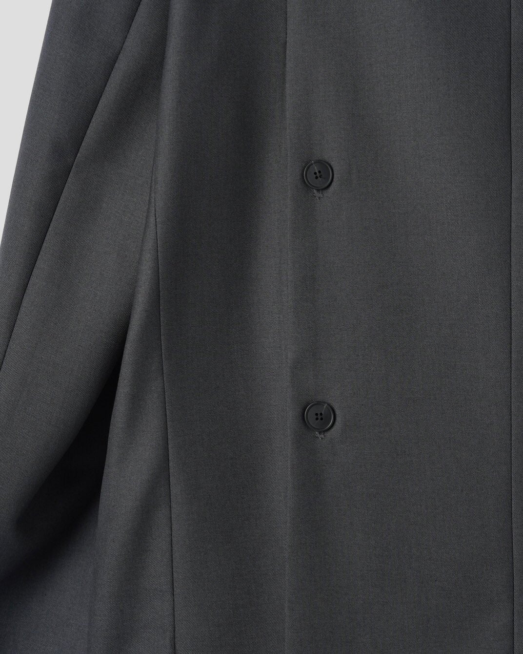 Corkage oversized single button blazer in Black, product flat lay front view on grey background