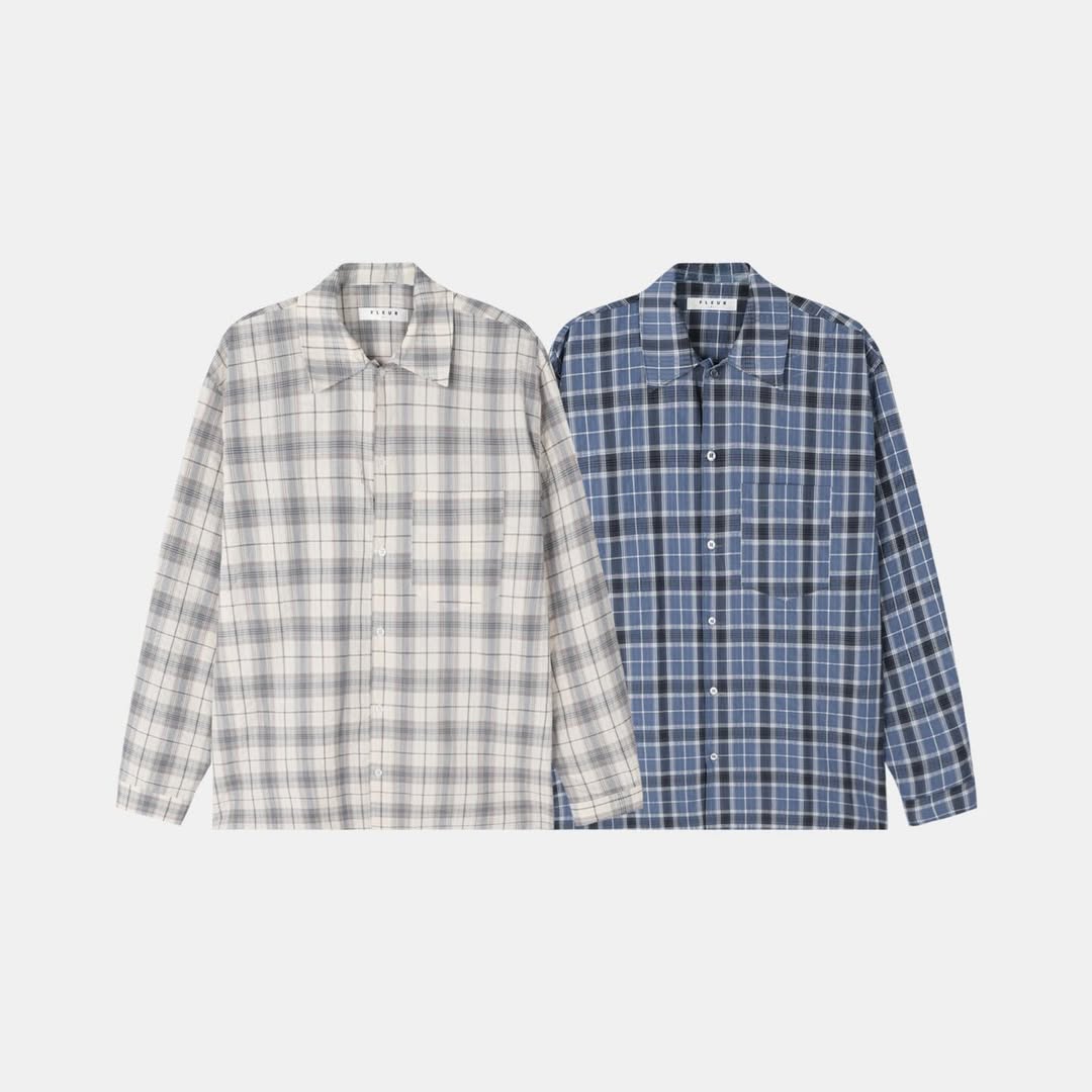 Camicia oversize Maison a quadri