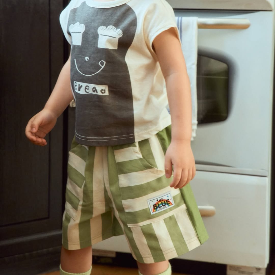 (2pack) Firstblue Bold Stripe Cotton Shorts — Kids