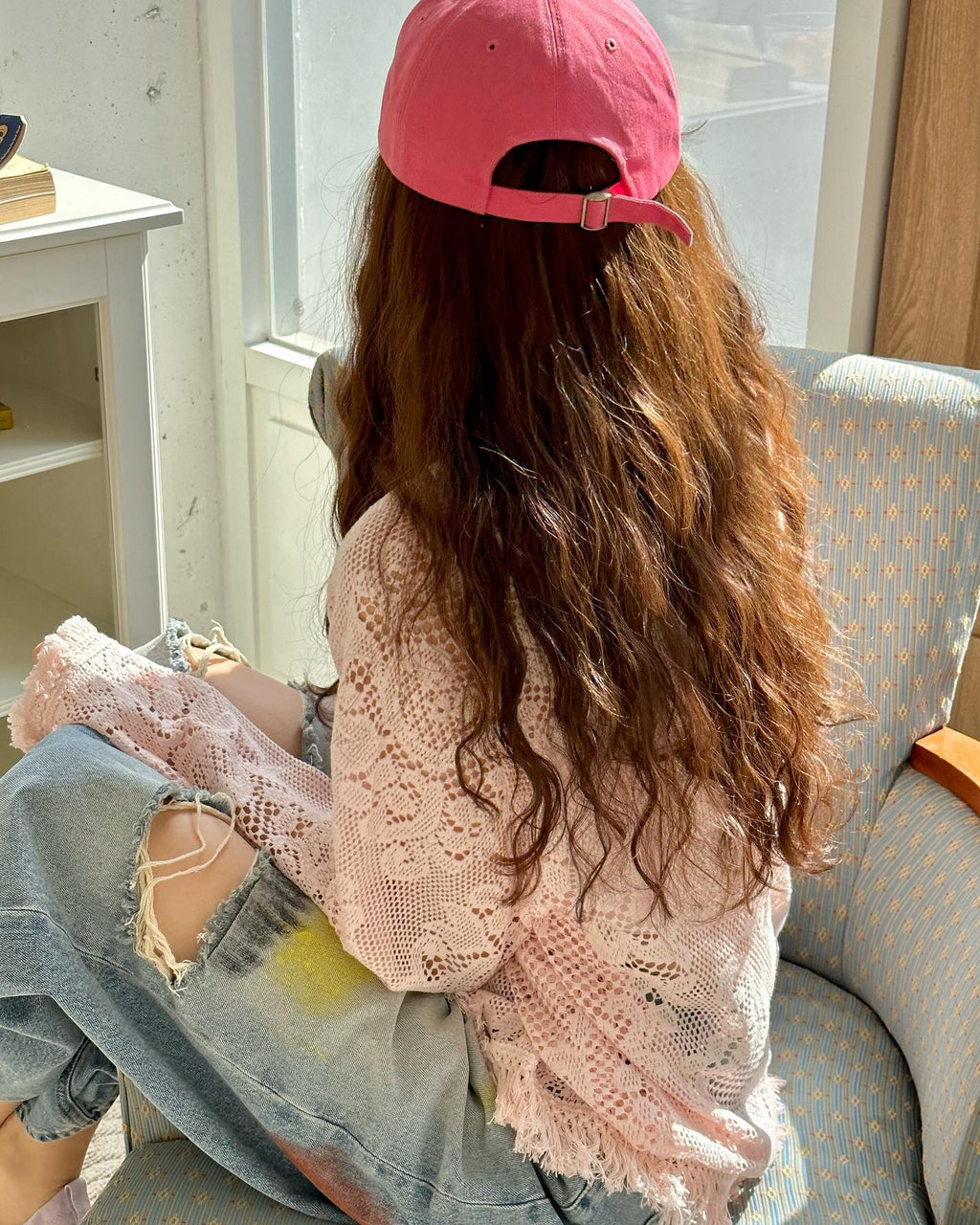 Floral Crochet Lace Fringe Hem Top