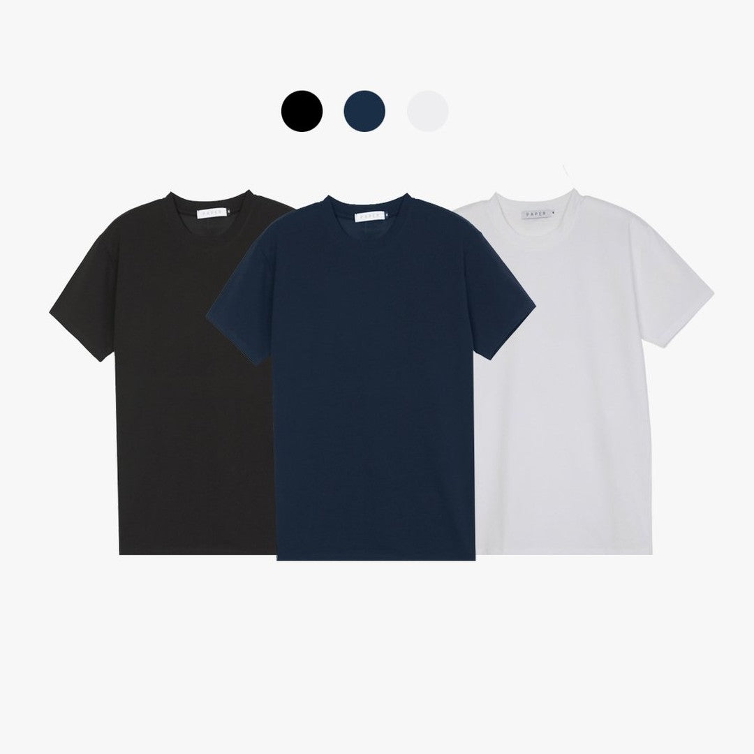 3Pack Ponte di Roma Short Sleeve Basic T-Shirt — Crew Neck Regular Fit