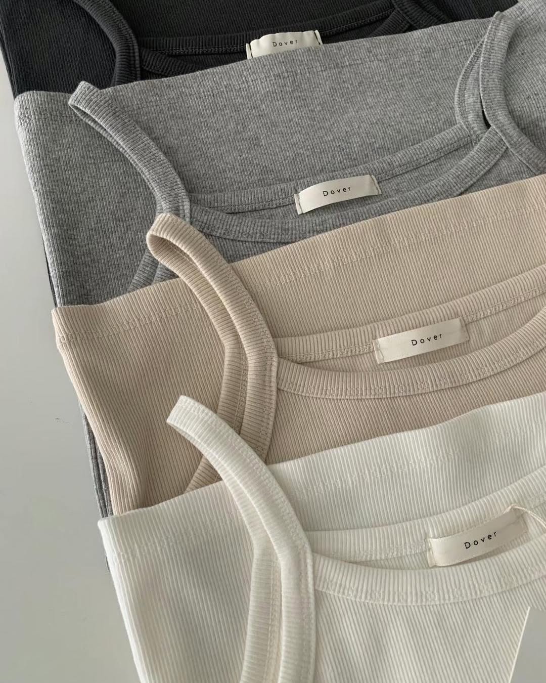 (2pack) Dover Layered Hem Ribbed Crop Tank Top — Square Neck