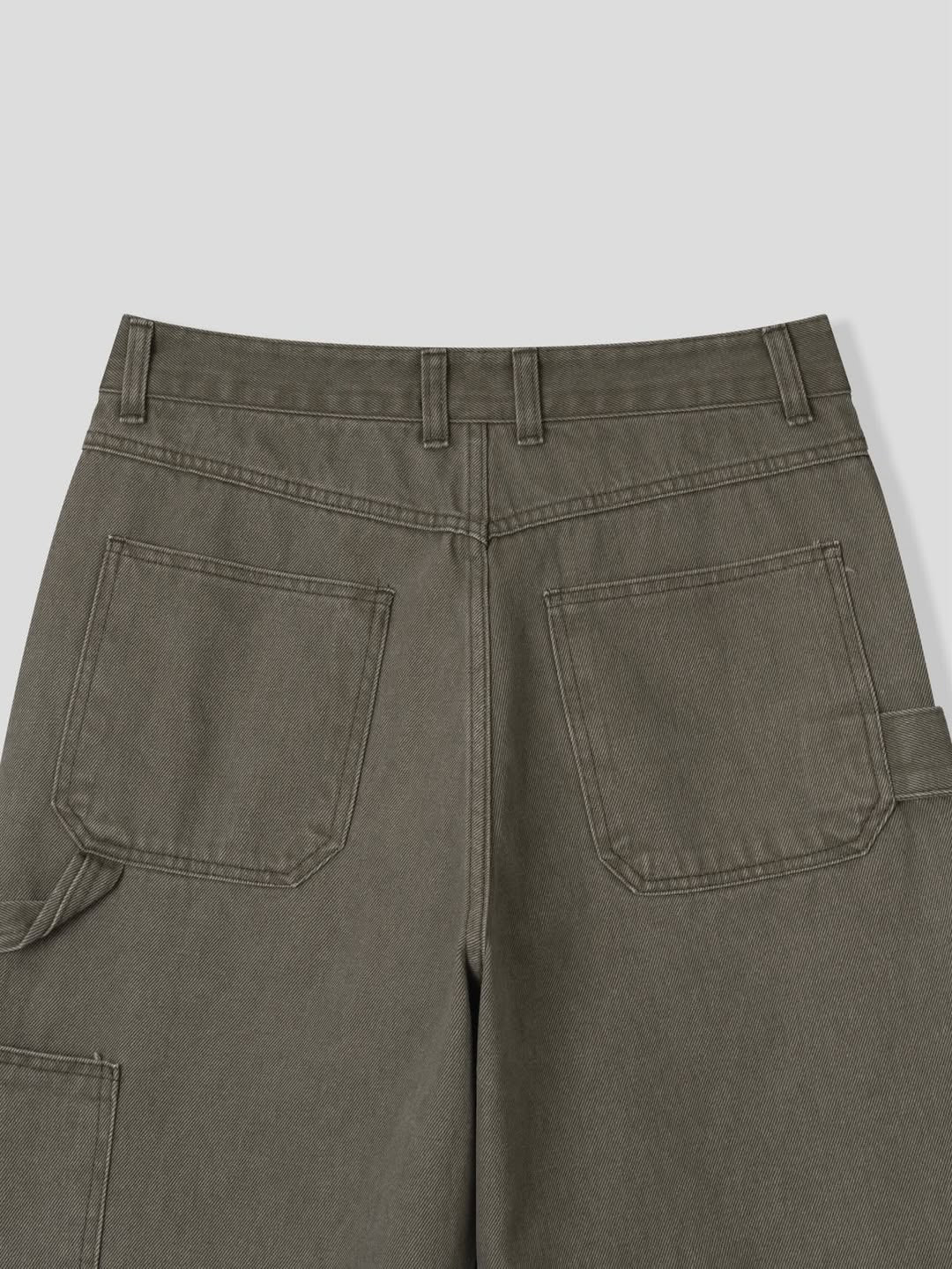Earn Slow Fatigue Carpenter Wide Pants - Washed Cotton Canvas