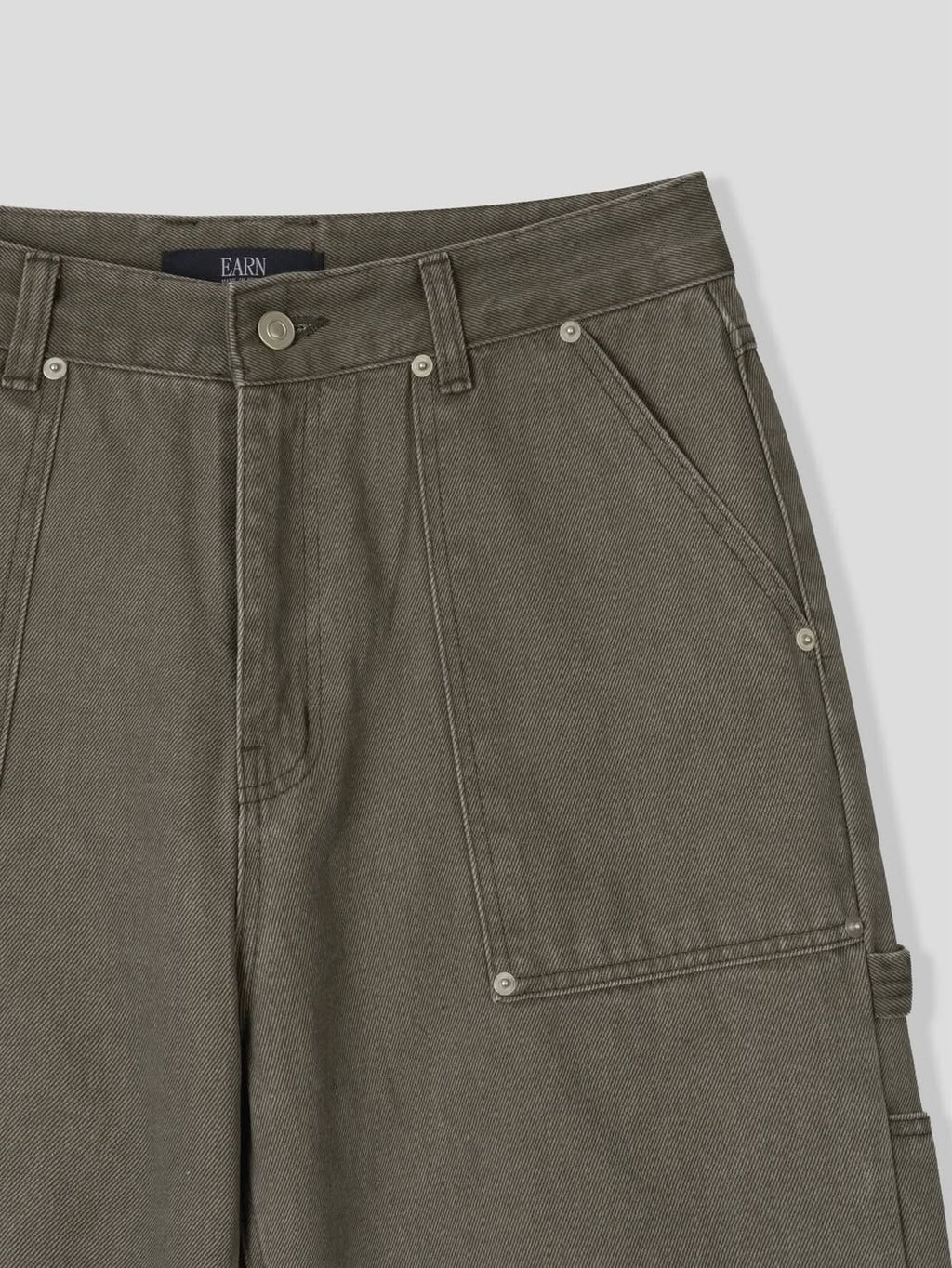 Earn Slow Fatigue Carpenter Wide Pants - Washed Cotton Canvas