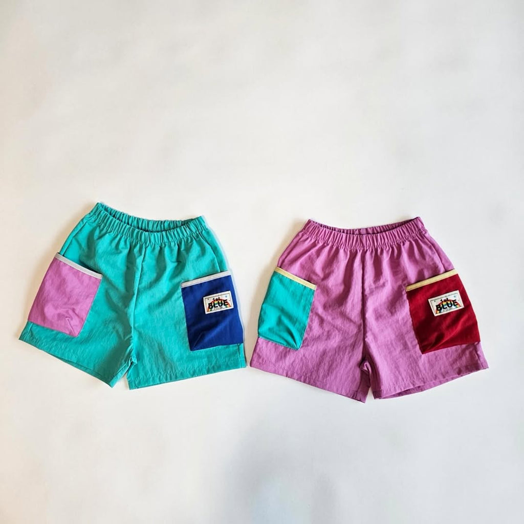 (2pack) Firstblue Colour Block Nylon Shorts — Kids