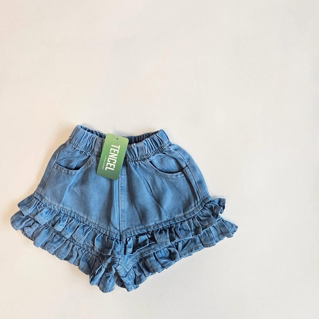 (2pack) Firstblue Ruffle Hem Denim Shorts — Kids
