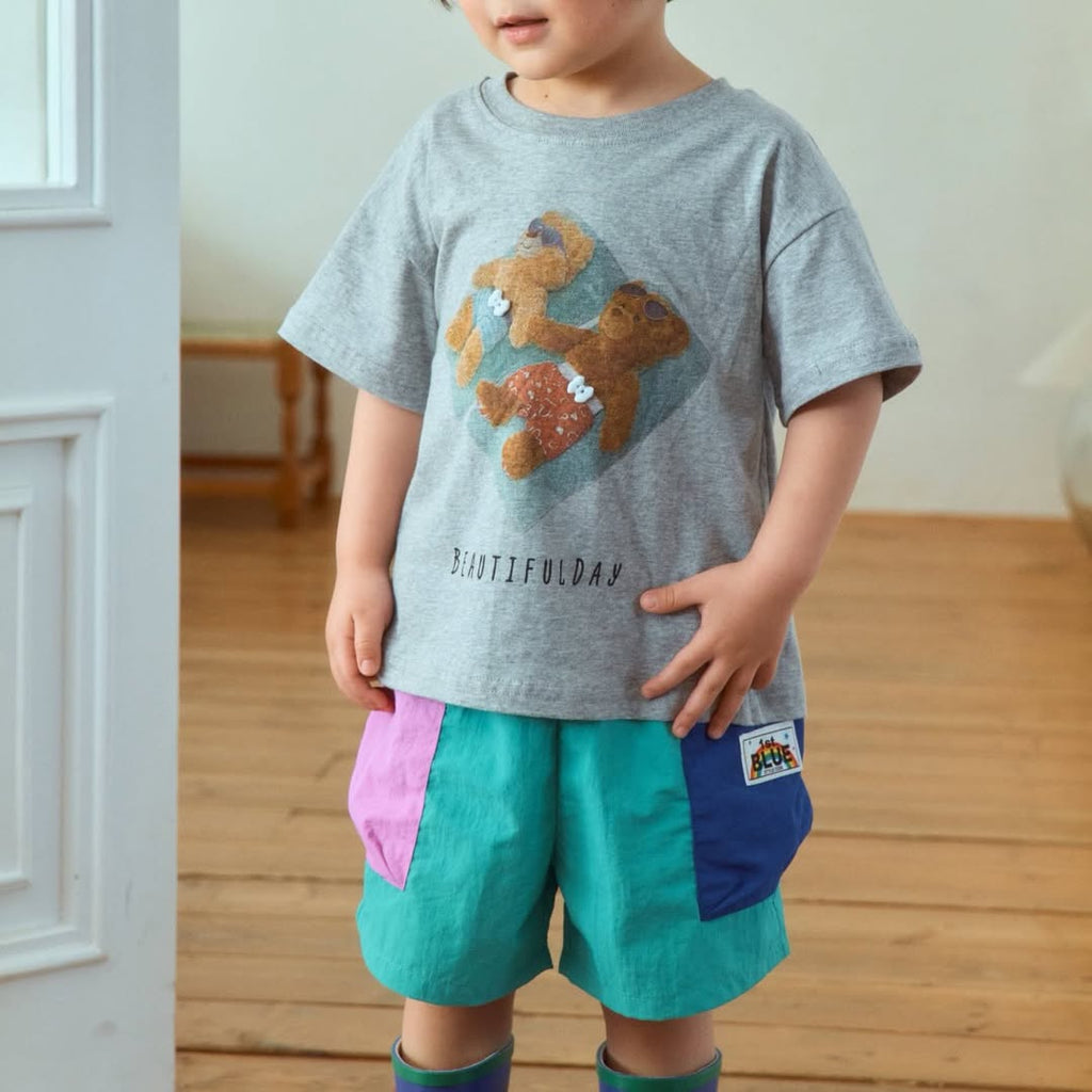 (2pack) Firstblue Colour Block Nylon Shorts — Kids