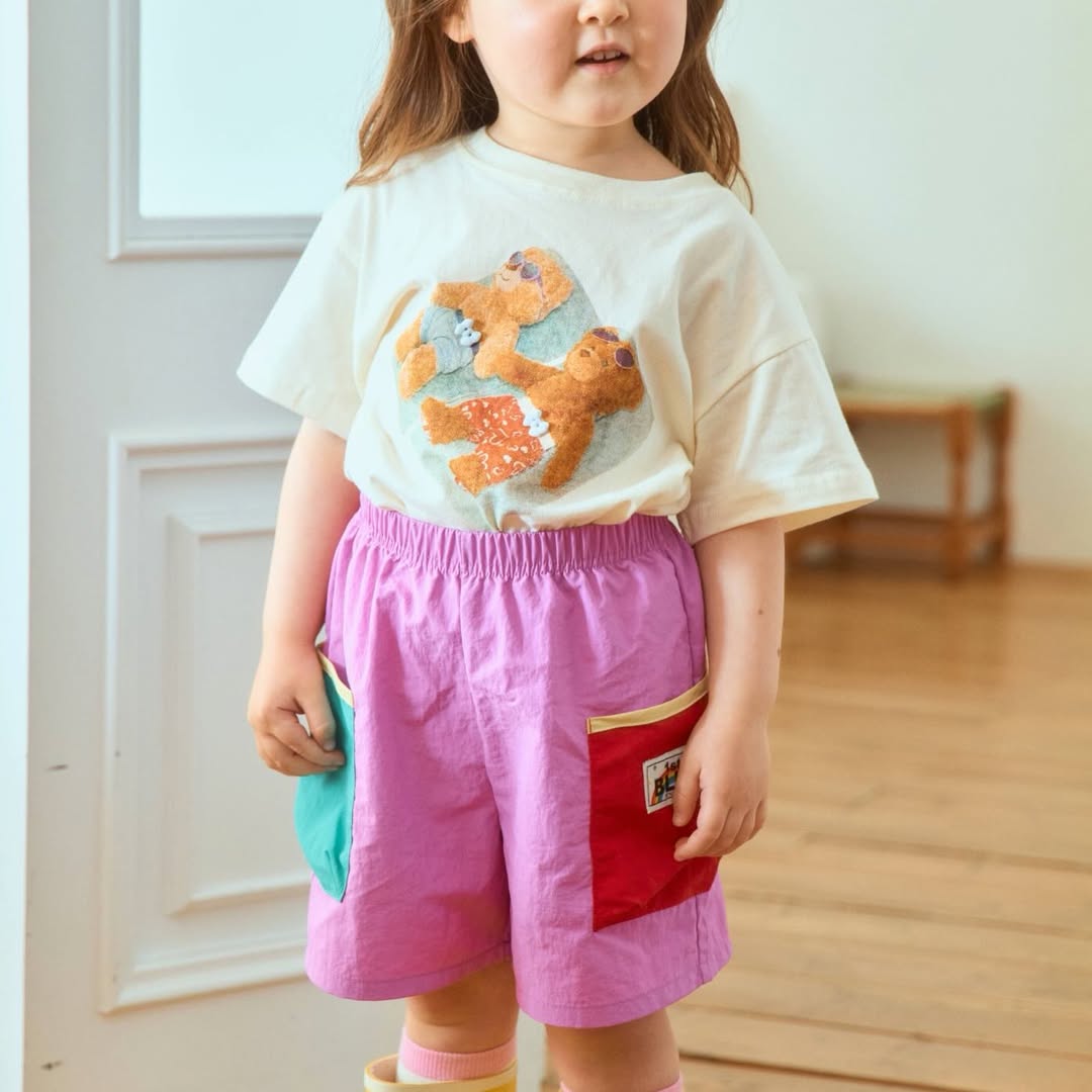 (2pack) Firstblue Colour Block Nylon Shorts — Kids