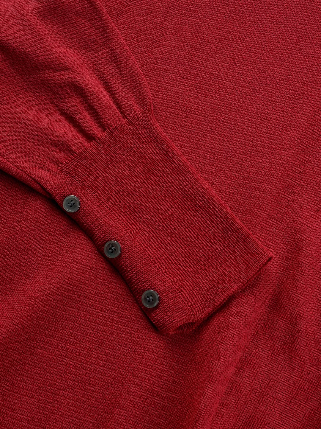 Maglione in maglia a V con maniche a palloncino in misto lino