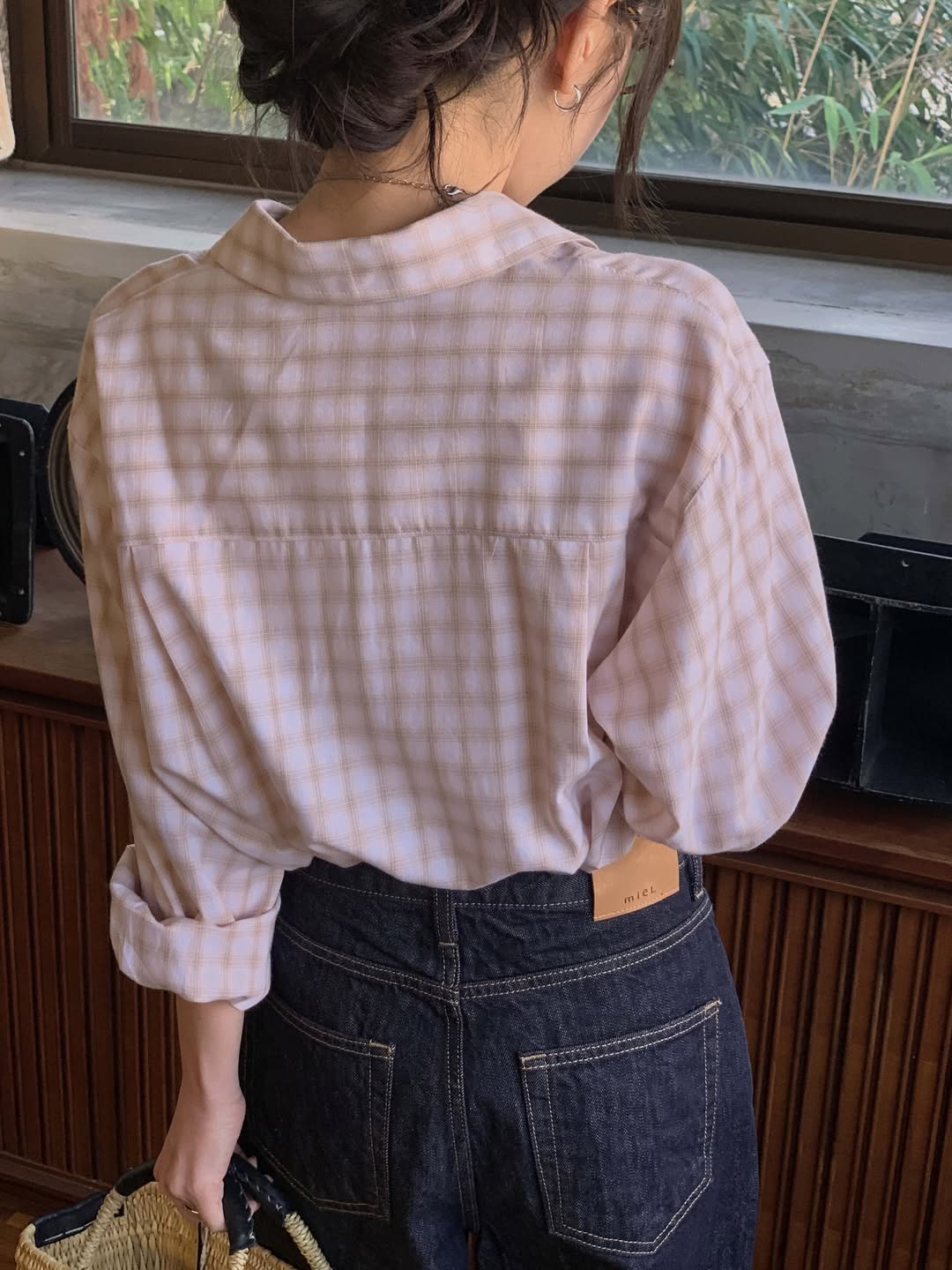 Camicia a maniche lunghe in cotone fantasia Miel