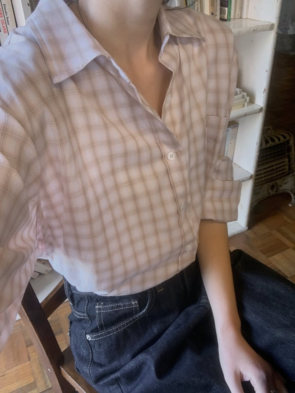 Camicia a maniche lunghe in cotone fantasia Miel