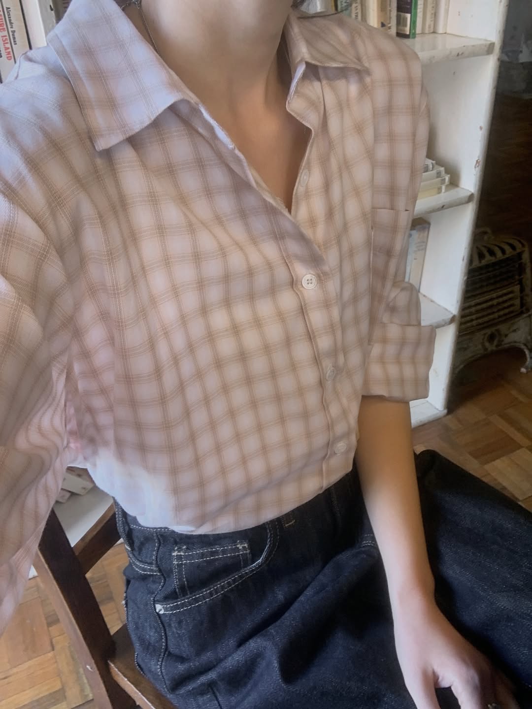 Camicia a maniche lunghe in cotone fantasia Miel