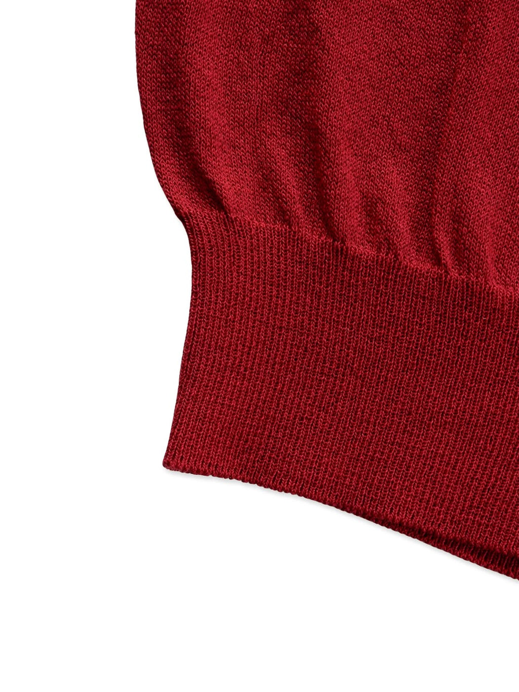 Maglione in maglia a V con maniche a palloncino in misto lino