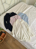 Beritte Collar Neck Snap Button Knit Top