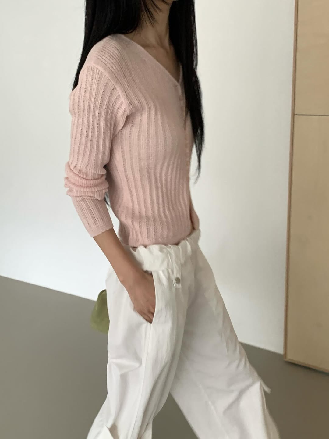 Merrymore Linen Blend Openwork Knit Cardigan