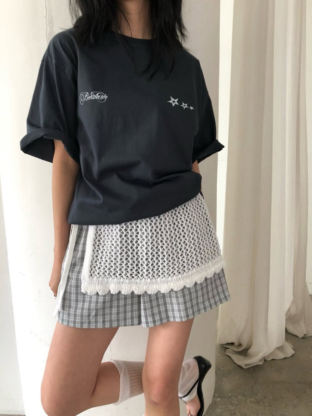 Ore Check Shirring Shorts & Jacket