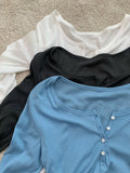 Maglia a maniche lunghe con scollo Henley a costine larghe Well Row