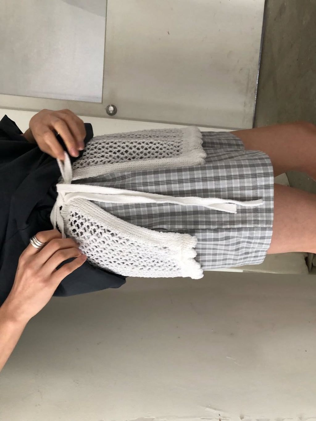 Ore Check Shirring Shorts & Jacket