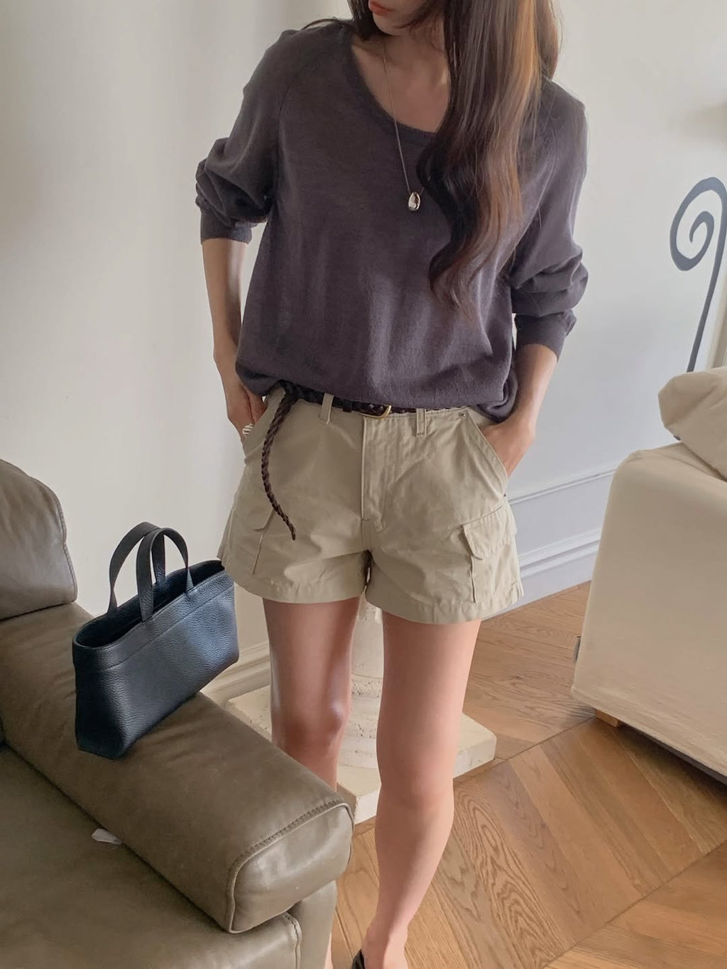 Pantaloncini cargo in cotone Miel
