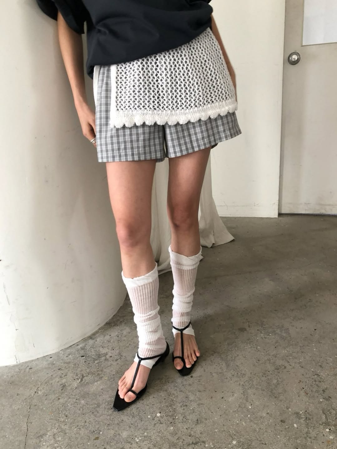 Ore Check Shirring Shorts & Jacket