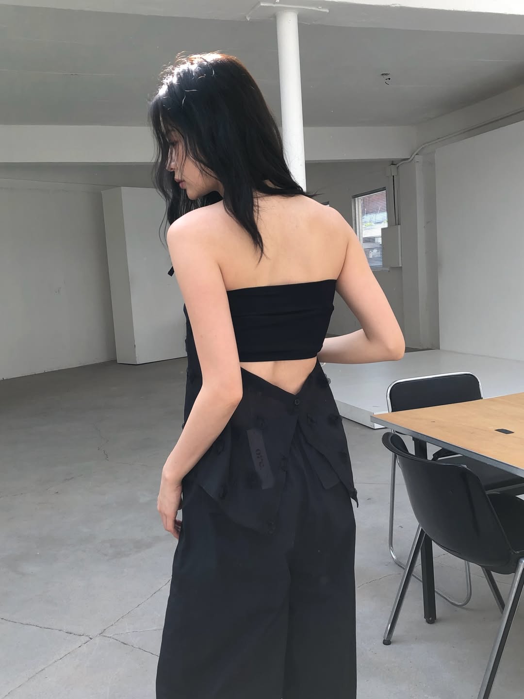 Ore Sheer Flower Chiffon Bustier Top