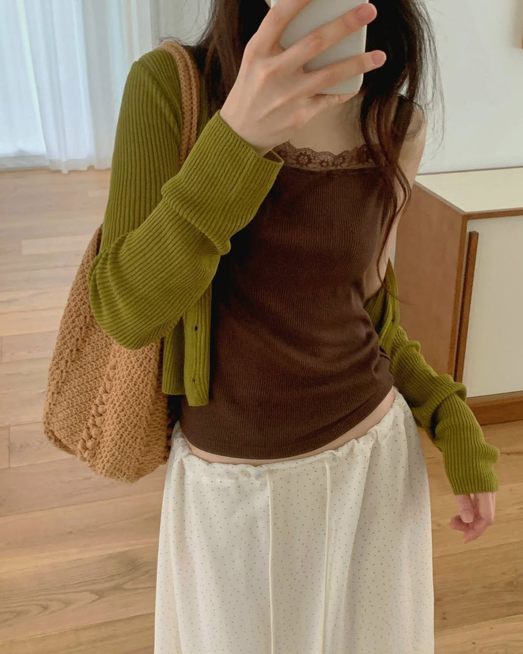 Hing9 Ribbed Knit Summer Long Sleeve Cardigan