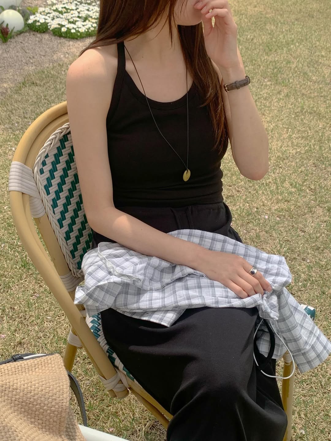 (2pack) Built-In Bra Pad Ribbed Halter Neck Crop Top
