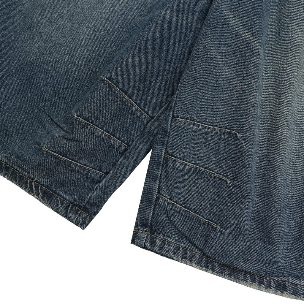 Buckle Detail Bermuda Denim Shorts — front pocket detail
