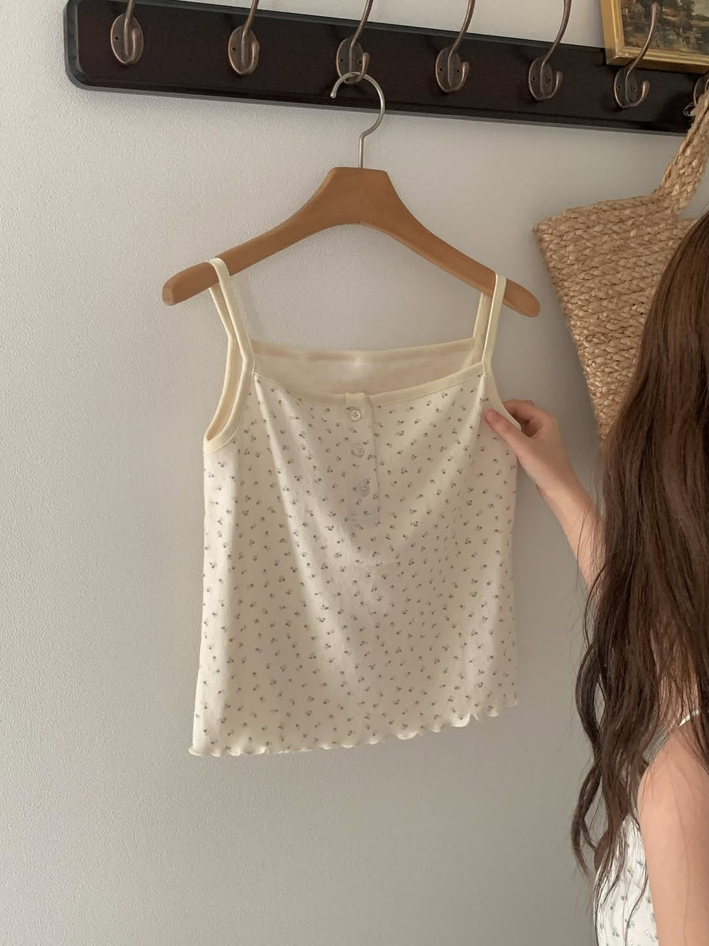 3Pack Obe Floral Button Crop Camisole Top