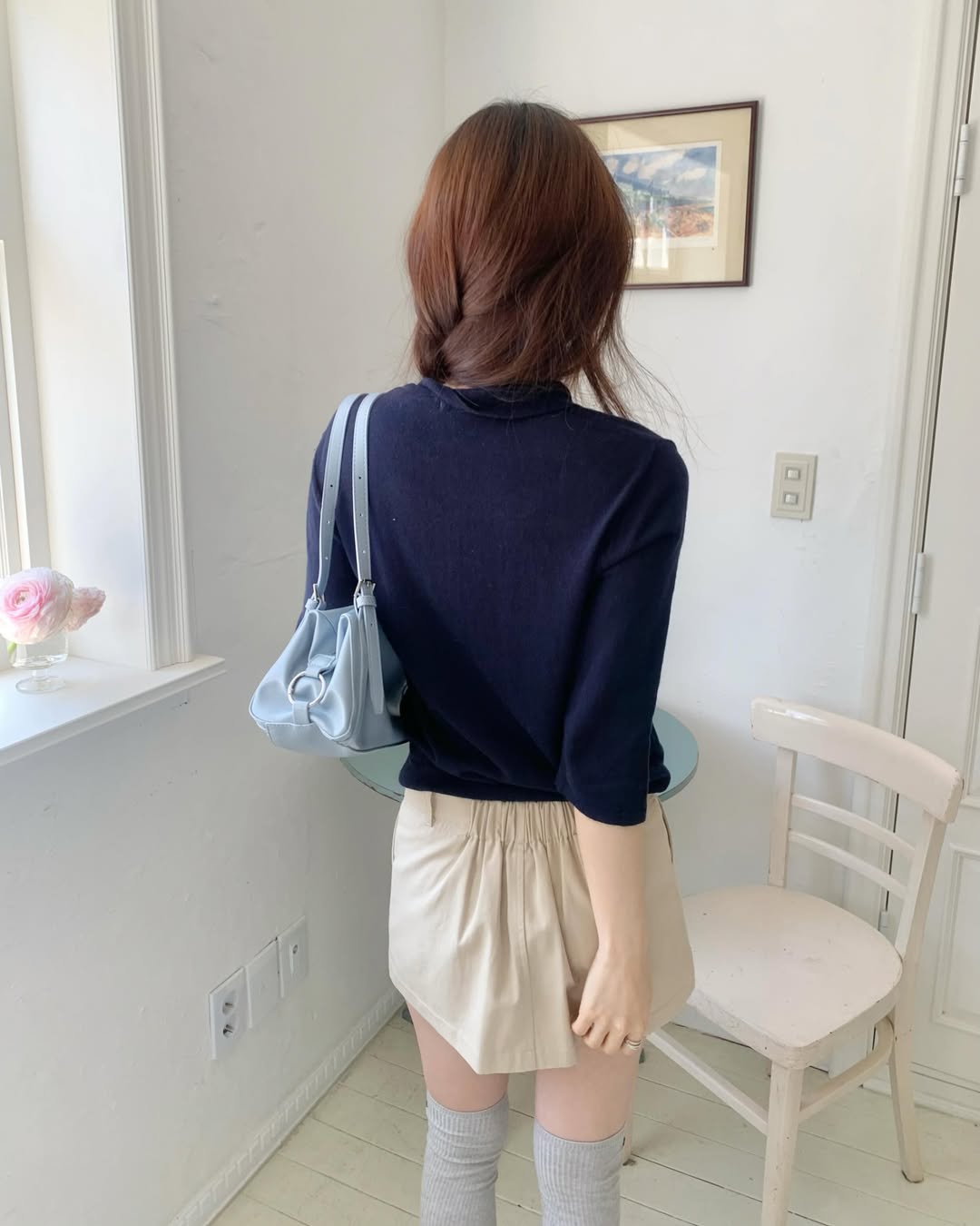 Beritte Collar Neck Snap Button Knit Top