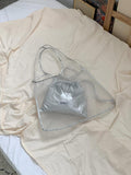 Madly Clear Mesh Big Tote Bag with Silver Pouch